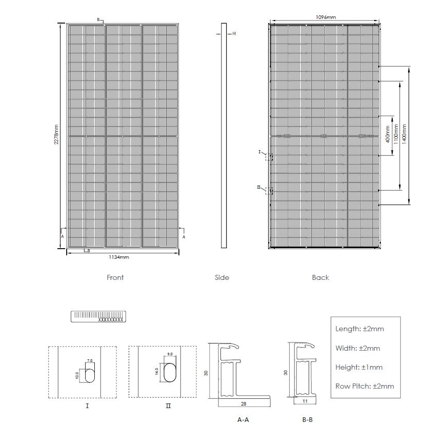 Photovoltaik-Solarpanel JINKO 545Wp silberner Rahmen IP68 Halbzellen Bifazial-Palette 36 Stk.